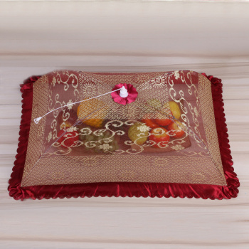 2017新款餐桌食物罩防尘罩可拆洗四边形蕾丝