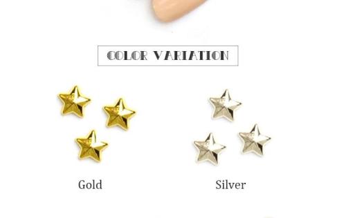 Japanese Nail Art material Station Japanese New 2mm Gold 3mm Gold Silver Five-Pointed Star