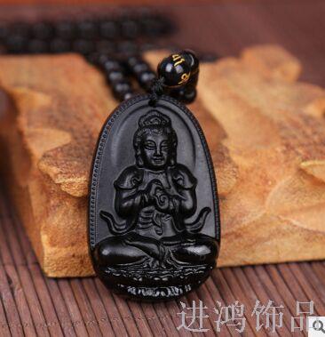 黑曜石佛教用品挂件 吊坠