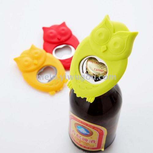 owl fridge magnet bottle opener （silicone