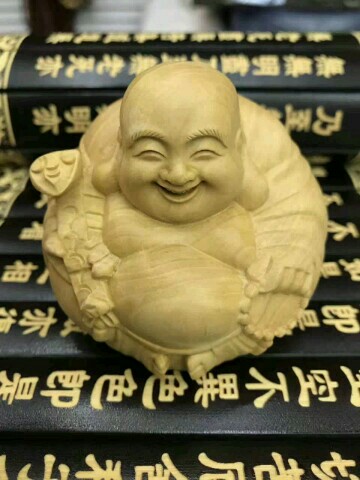 黄杨木大肚佛车摆佛珠手链饰品礼品