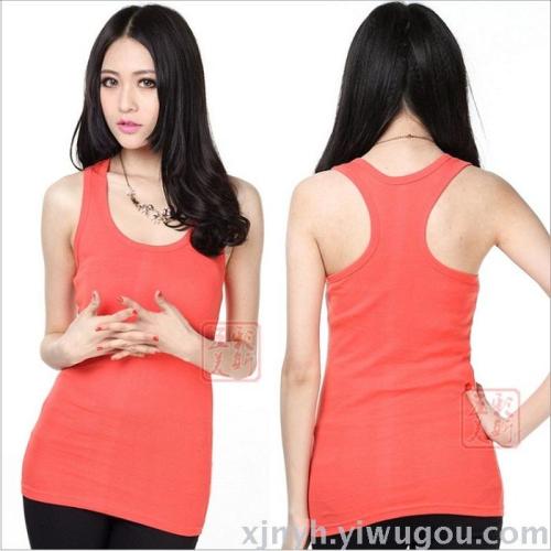 Fuzhuo Bird New Spring/Summer Women‘s Camisole Candy Color round Neck Slim-Fit I-Shape Bottoming Shirt Women‘s Clothing