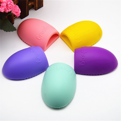 Silica Gel Scrupper Makeup Brush Cleaning Egg Cleaning Tool Silicone Scrub Board Scourer