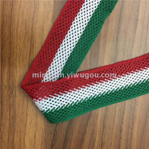 Red， White and Green Large Hole Knitting Belt Inelastic Sports Clothing Accessories