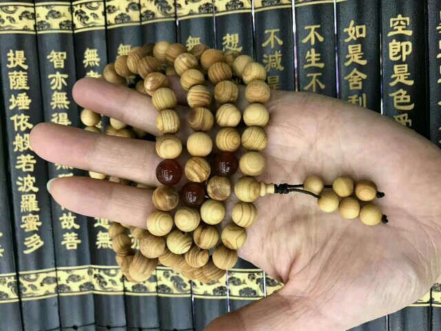 崖柏素珠带隔珠108×1.0佛珠手链饰品礼品