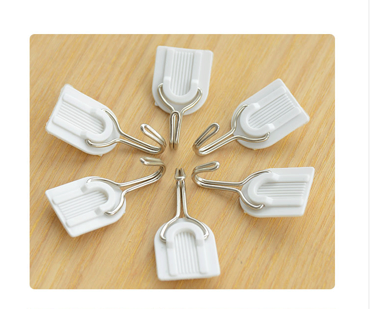 6 Pack Strong Load-Bearing Sticky Hook Adhesive Creative Seamless Nail-Free Wall Kitchen Bathroom Wall Hanging Hook behind the Door Hook
