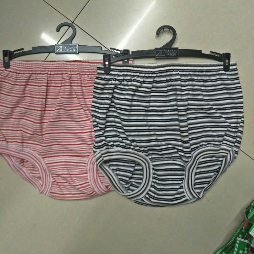 Men‘s and Women‘s Cotton Horizontal Striped Underwear Triangle Shorts Underpants