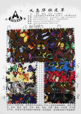 Hua Hin leather HX17218 butterfly printing luggage shoes and hats leather belt fabric factory sales