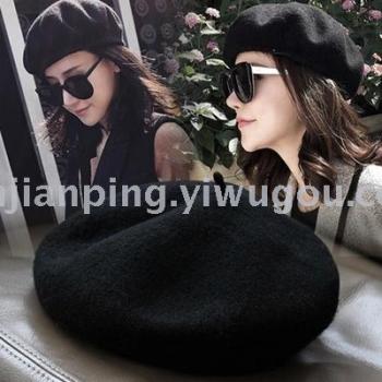 现货带调节功能新款全羊毛立体蘑菇贝雷帽南瓜