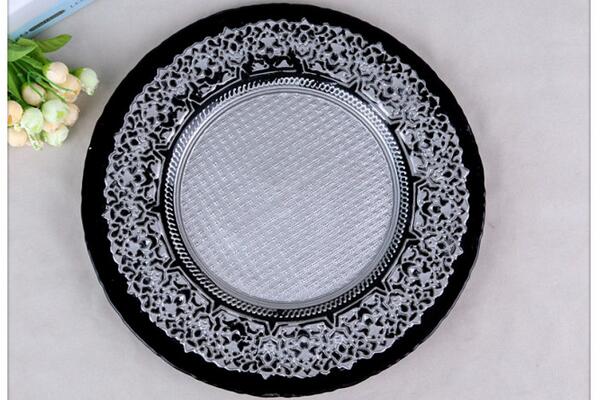 厂家直销 实用欧式花纹餐盘 西餐具 餐具 盘子 玻璃盘