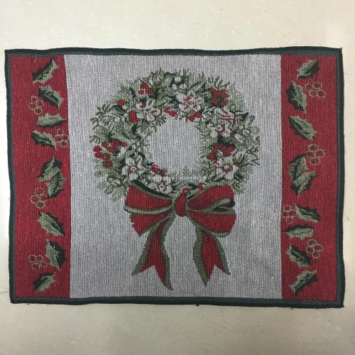 european pastoral style christmas garland cotton and linen jacquard coaster placemat insulation pad