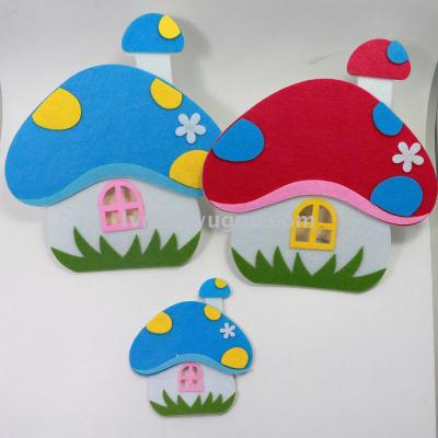Nonwovens Kindergarten Preschool Wall Stickers Decorative Crafts Decorative Mushroom House