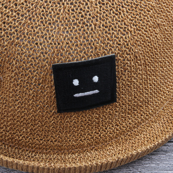 帽子批发 男女童外出圆顶贴布机器人小礼帽 潮