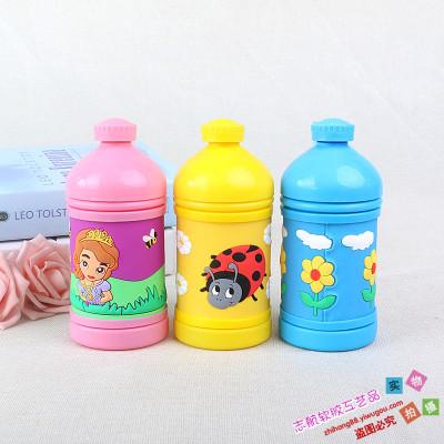 Cartoon soft plastic vacuum cup straw cup lid children with straw cup