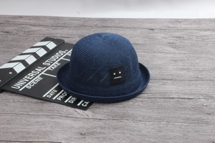 帽子批发 男女童外出圆顶贴布机器人小礼帽 潮