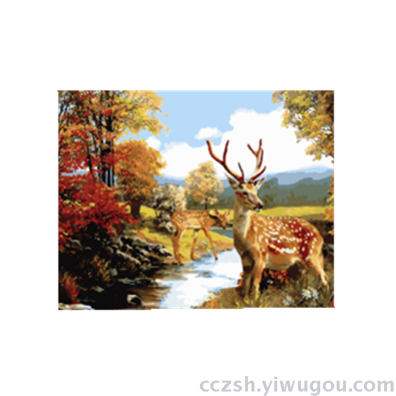 梅花鹿方钻满钻diy十字绣客厅钻石装饰画油画