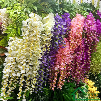 110CM simulation wisteria simulation bean flower branch bean hanging wisteria branch color printing long bean flower wisteria