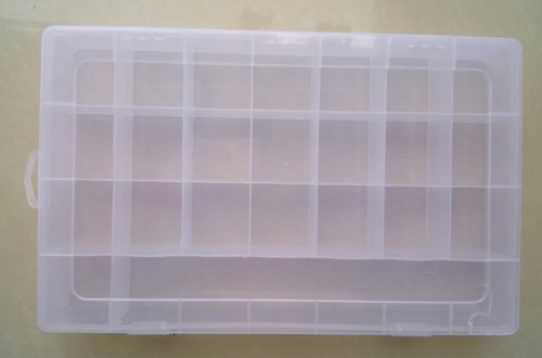factory wholesale transparent large size 28 grid storage box siamese fixed plastic box rubber band tool box