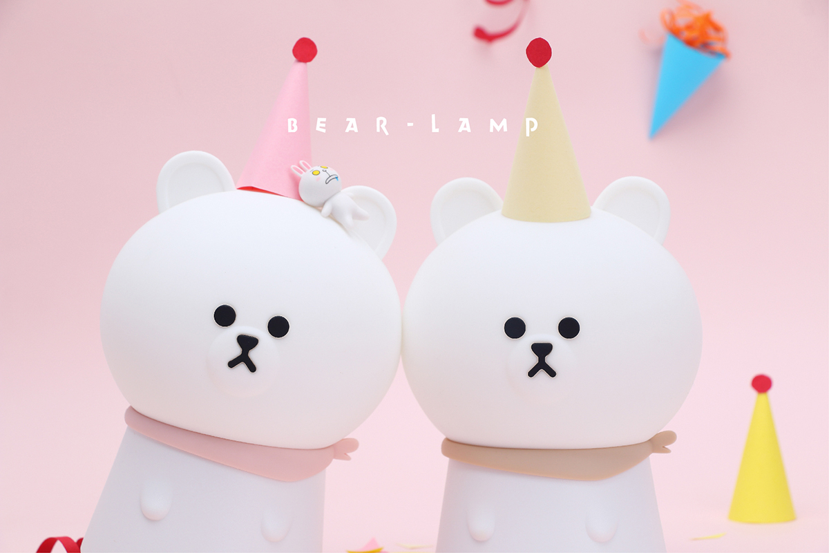 小熊触碰感应情感夜灯 布朗熊儿童床头灯充电拍拍灯