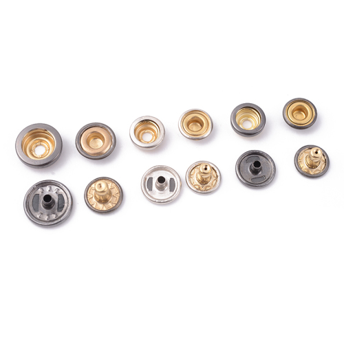 Metal Four-in-One Button Customized High-End Hidden Button round Clothes Button Wholesale Flat Button Four-Piece Hardware Snap Button