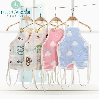 Pure cotton gauze 6 layer breathable slippers belly pocket belly bibs four seasons common personality cool