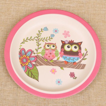 环保竹纤维儿童餐具餐盘婴儿卡通饭碗宝宝碗勺