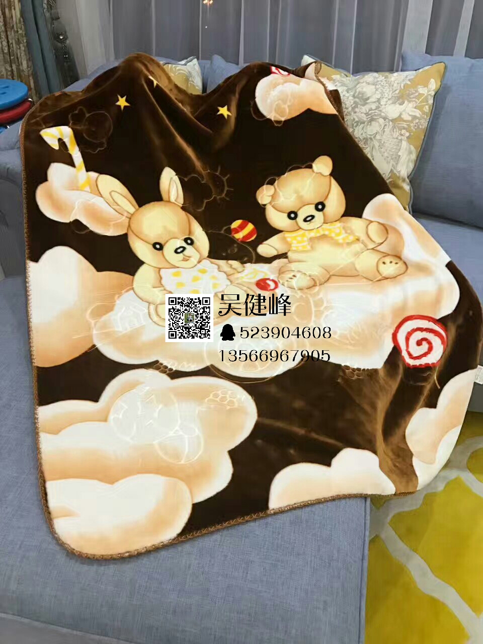 新款优质高档双层卡通加厚压花云貂绒童毯儿童毛毯云毯婴儿盖毯
