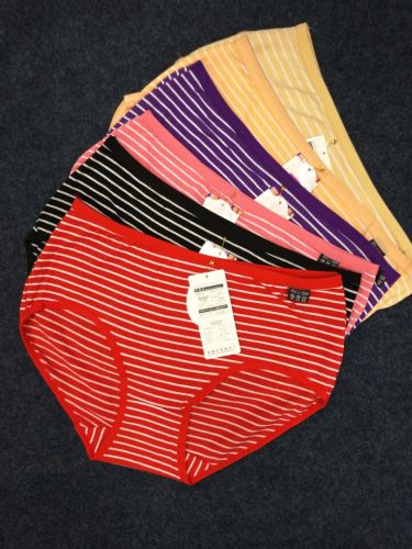Striped Women‘s Underwear Mom Pants 100% Cotton Briefs Large Version Mom Pants Mixed Batch
