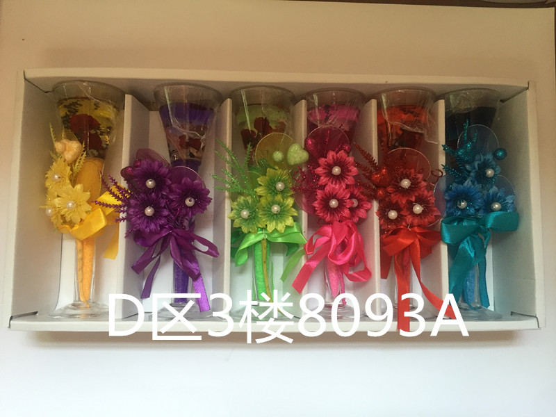 创意玻璃高脚杯果冻蜡烛婚礼情人节日宴会摆设浪漫摆件厂家直销