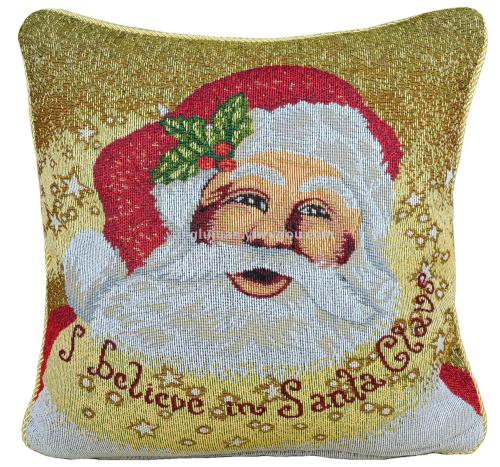 double-sided jacquard cotton yarn santa claus pattern cushion cover pillow case