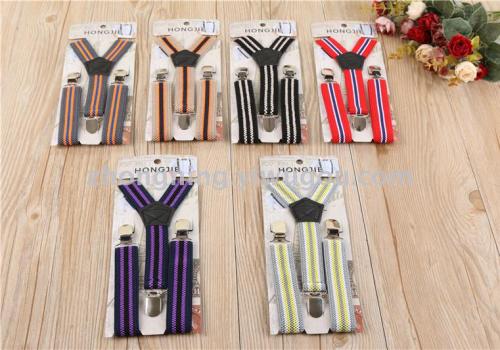 Strap Clip Suspenders Boys and Girls Suspender British Style Sling Woven Elastic Tape 