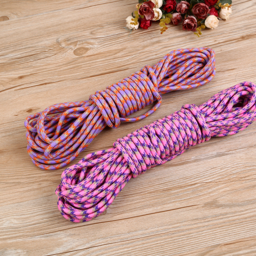 Pink Purple Fine Woven Color Rope Pet Rope Mixed Color round Rope Dog Leash Dog Rope Manufacturers
