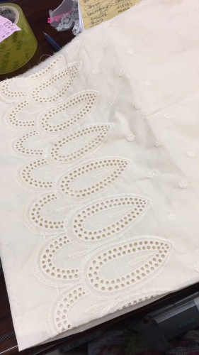 cotton perforated embroidery