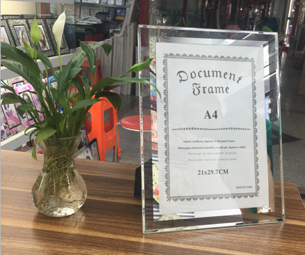 玻璃水晶相框荣誉证书高档奖状框，挂墙奖牌