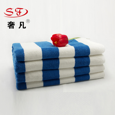 Towel cotton yarn - dyed striped large towel beach towel towel small square three - piece