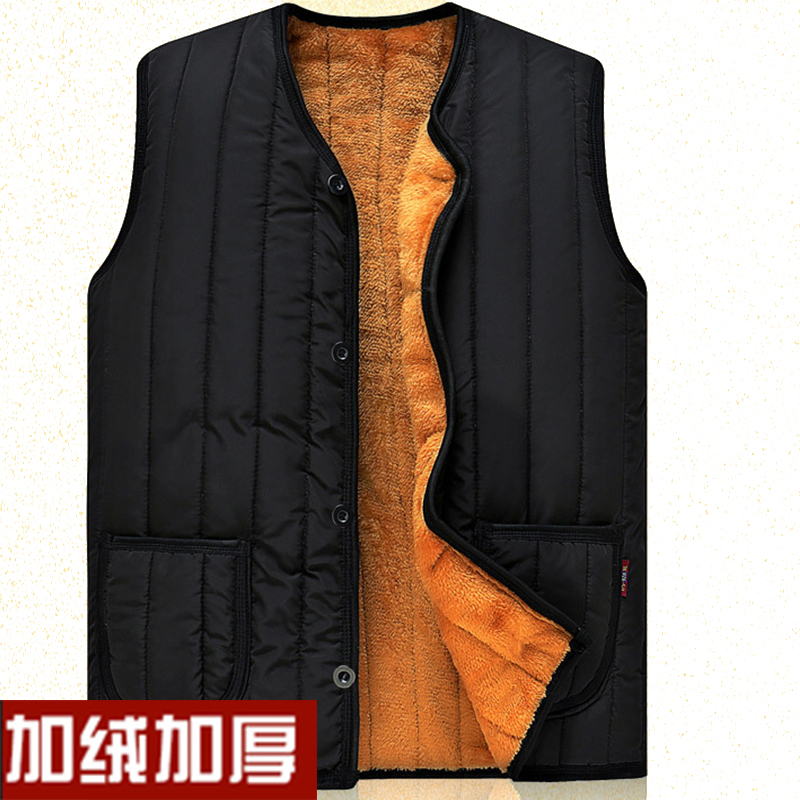 中老年装服上衣保暖马甲背心秋冬款男坎肩爸爸装
