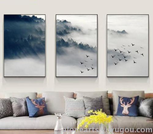Modern Simple Abstract Painting Living Room Triple Framed Painting Sofa Background Wall Decorative Painting Restaurant mural Hallway Hanging Painting 