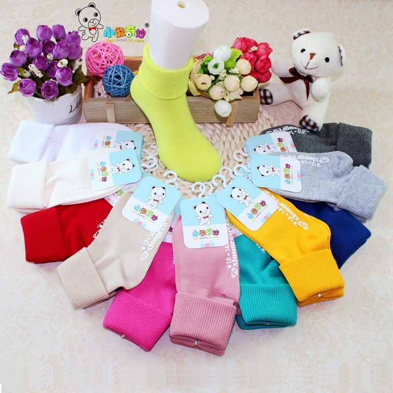 小熊奇妙无骨点胶底地板袜0-6岁宝宝袜婴儿袜可翻边长筒儿童袜
