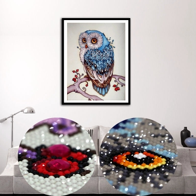Animal shaped diamond painting owl 5D sticker drill cross stitch full drill