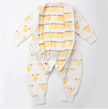 Six-layer gauze baby crawling suit one-piece suit, thickened clothes, autumn and winter baby crawling suit pic 5