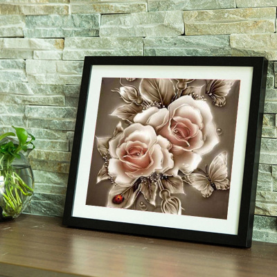 Diamond painting bedroom small flower stickers drill cross stitch living room gold foil peony