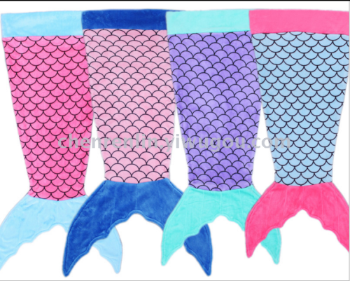 New Scale Blanket Mermaid Sleeping Bag Crocodile Wave Tail Scale Pattern Flannel Fishtail