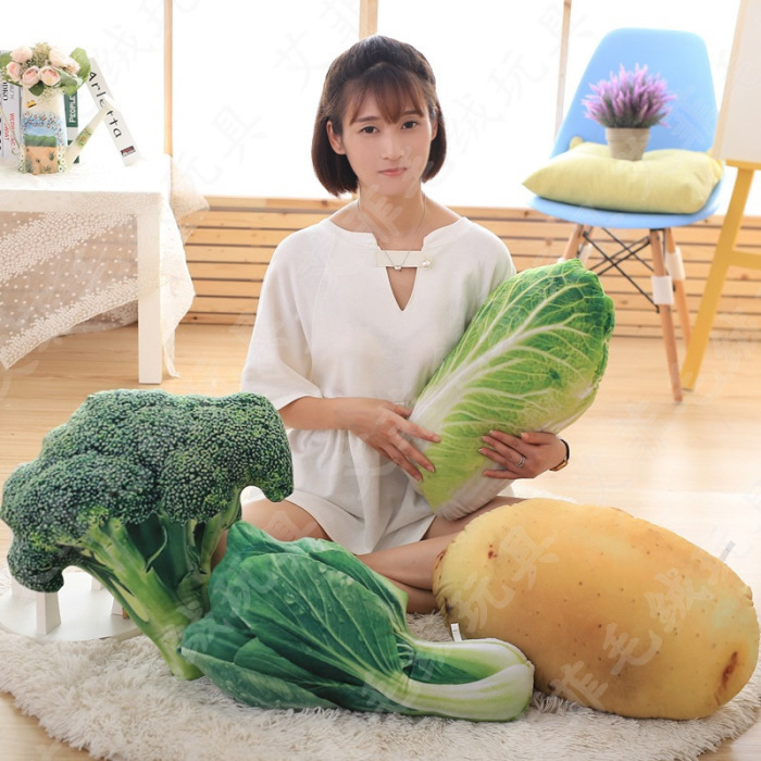 创意3D仿真毛绒玩具蔬菜抱枕大白菜抱枕坐垫靠垫详情2
