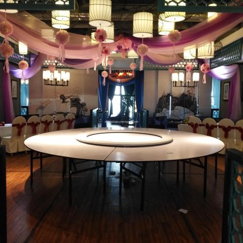 Shanghai Large Remote Control Electric Turntable Dining Table Banquet Combination Table Hotel customized Electric Table 