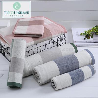 MUJI 32 shares of pure cotton gauze plain color low lattice towel towel gift business super