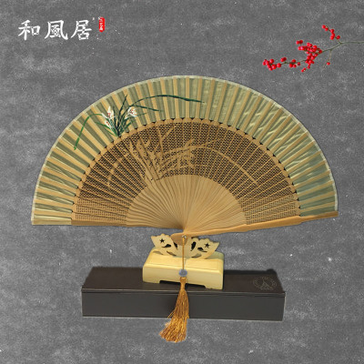 Hofengju medicine bamboo fan hand-painted fan summer life fan gift fan decoration fan