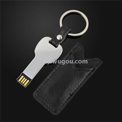 Leather key u disk, metal black colloid waterproof key U disk