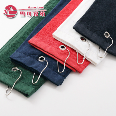 Golf towel cotton outdoor towel with hook movement can be customized logo
