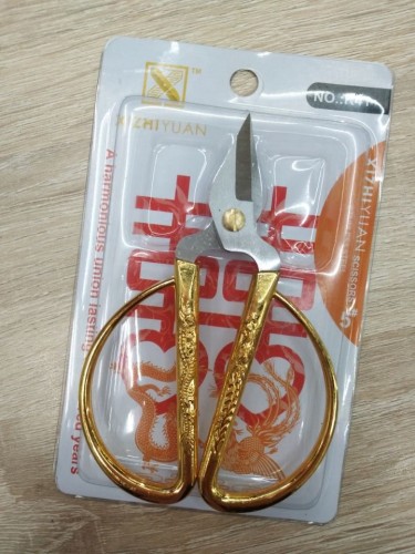 meixuan industrial and trade household scissors gold-plated dragon and phoenix scissors festive scissors knife scissors