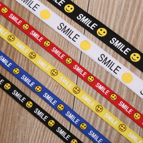 Factory Direct Multi-Color Smile Face Pattern Clothing Clothing Ribbon 1cm